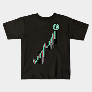 Vintage Stock Chart Litecoin LTC Coin To The Moon Crypto Token Cryptocurrency Blockchain Wallet Birthday Gift For Men Women Kids Kids T-Shirt